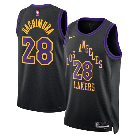 Camiseta Hombre NBA Los Angeles Lakers Rui Hachimura 2023-24 Nike City Edition Negro Swingman